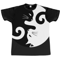 Ying Yang Cats   Black & White Graphic T-shirt | Artistshot