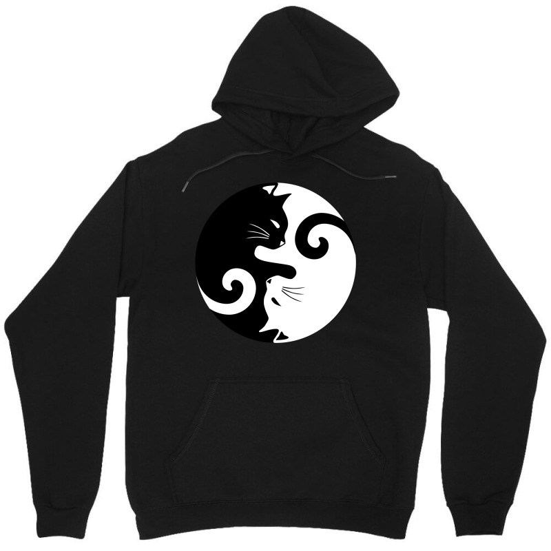 Ying Yang Cats   Black & White Unisex Hoodie by hermesginderq | Artistshot