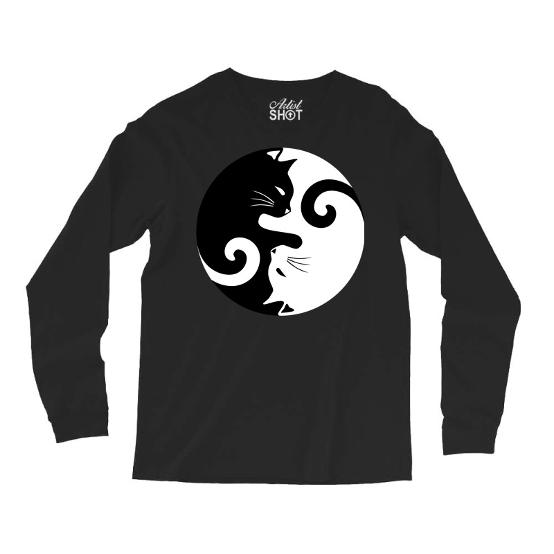 Ying Yang Cats   Black & White Long Sleeve Shirts by hermesginderq | Artistshot