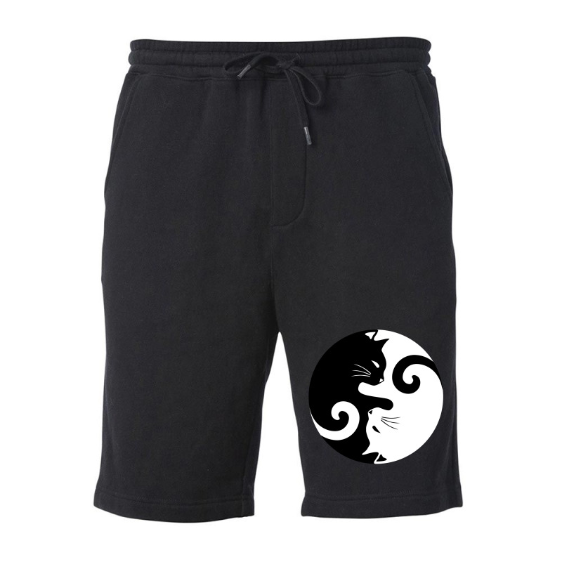 Ying Yang Cats   Black & White Fleece Short by hermesginderq | Artistshot