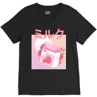 Japanese Aesthetics Kawaii Strawberry Milk Shake V-neck Tee | Artistshot