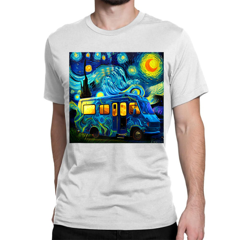 Caravan Camping Rv Trailer Van Starry Night Van Go Classic T-shirt by wafaha | Artistshot