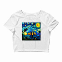 Caravan Camping Rv Trailer Van Starry Night Van Go Crop Top | Artistshot