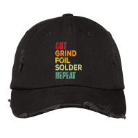 Cut, Grind, Foil, Solder, Repeat, Stained Glass Ar Vintage Cap | Artistshot