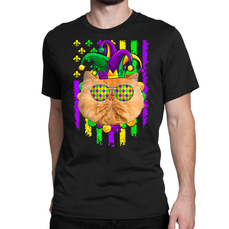 American Flag Mardi Gras Cute Persian Cat Lover Classic T-shirt by kimblejoettaefd | Artistshot