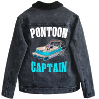 Mens Funny Boat Accessoires Pontoon Captains T Shi Unisex Sherpa-lined Denim Jacket | Artistshot