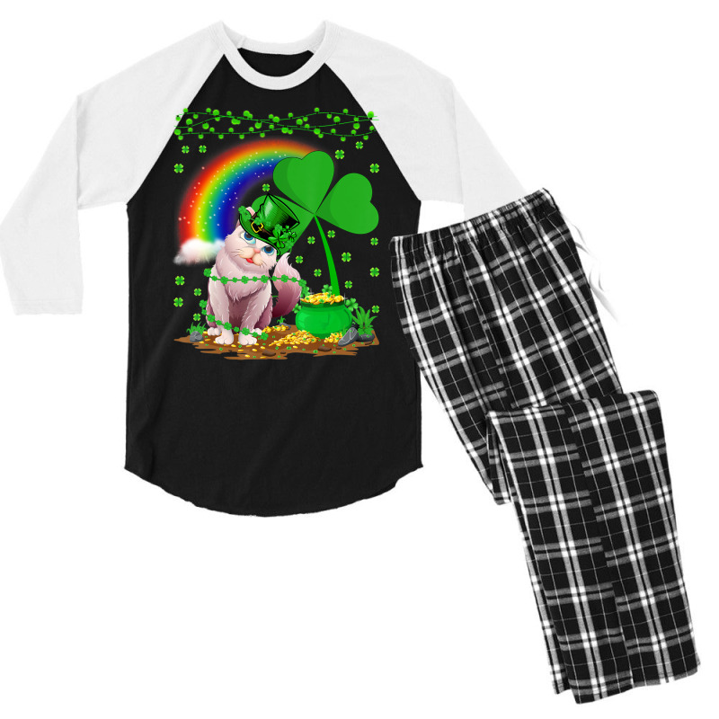 Balinese Cat Lover Rainbow Balinese Cat St Patrick Men's 3/4 Sleeve Pajama Set | Artistshot