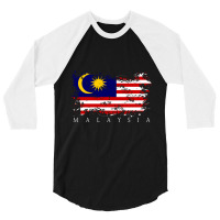 Malaysia Flag State Kuala Lumpur Nationality Pullo 3/4 Sleeve Shirt | Artistshot