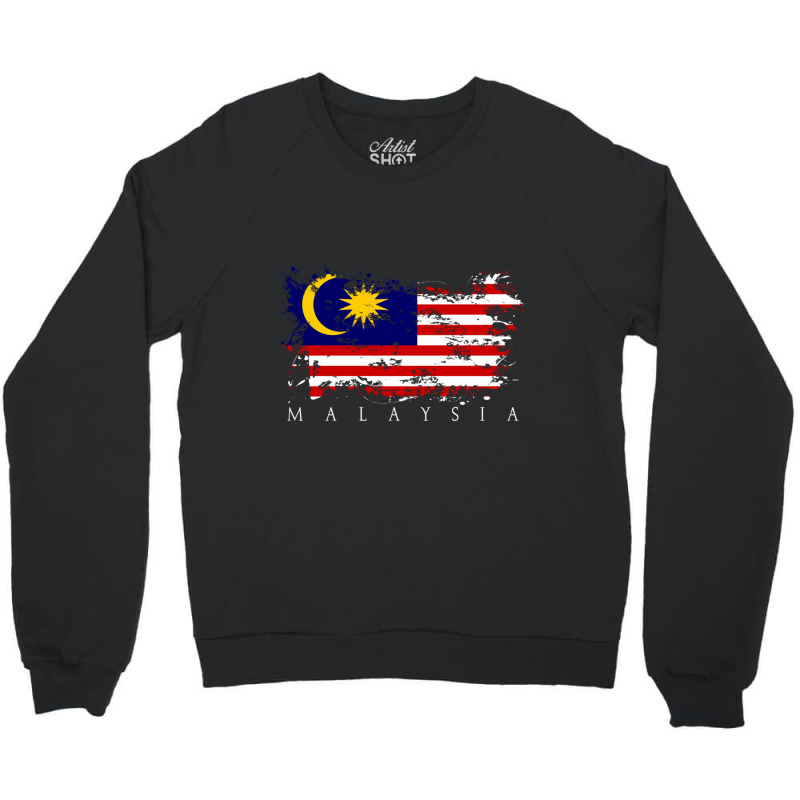 Malaysia Flag State Kuala Lumpur Nationality Pullo Crewneck Sweatshirt by wafaha | Artistshot