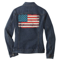 Dirt Track Racing American Flag Extreme Lover Ladies Denim Jacket | Artistshot