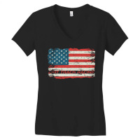 Dirt Track Racing American Flag Extreme Lover Women's V-neck T-shirt | Artistshot