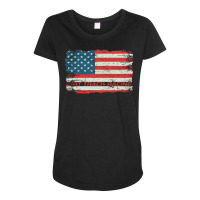 Dirt Track Racing American Flag Extreme Lover Maternity Scoop Neck T-shirt | Artistshot