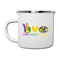 Peace Love King Cake Funny Mardi Gras Parade Carni Camper Cup | Artistshot