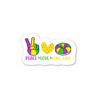 Peace Love King Cake Funny Mardi Gras Parade Carni Sticker | Artistshot