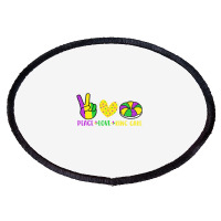 Peace Love King Cake Funny Mardi Gras Parade Carni Oval Patch | Artistshot