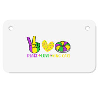 Peace Love King Cake Funny Mardi Gras Parade Carni Motorcycle License Plate | Artistshot