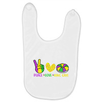 Peace Love King Cake Funny Mardi Gras Parade Carni Baby Bibs | Artistshot