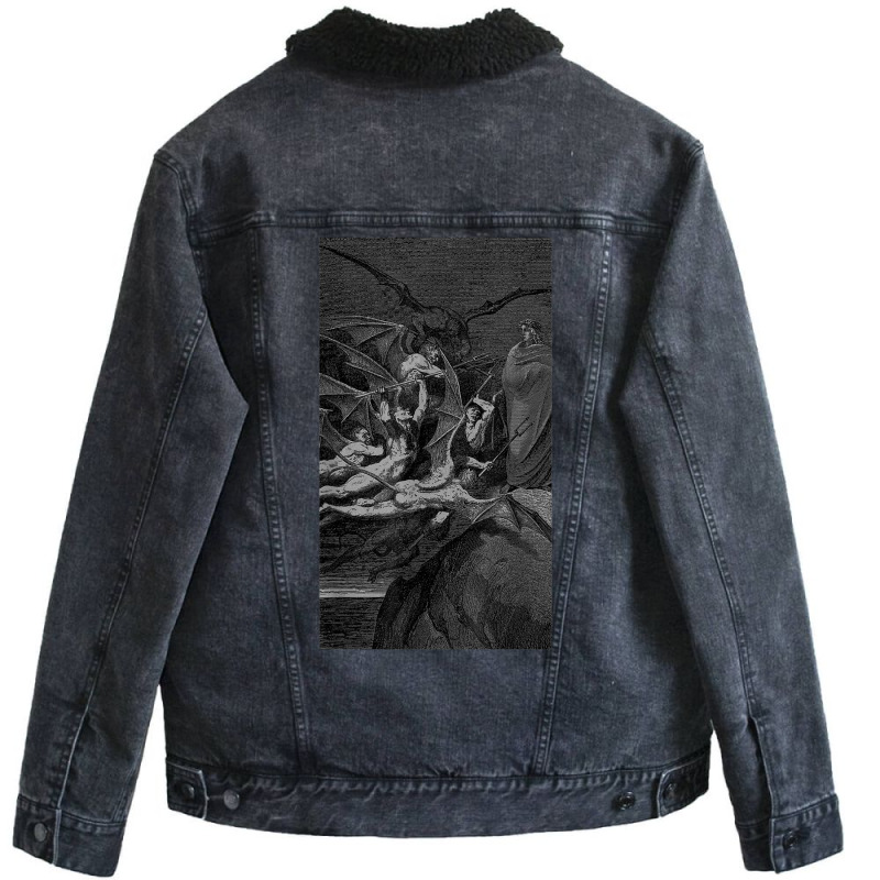 Occult Gothic Dark Satanic Unholy Witchcraft Grung Unisex Sherpa-Lined Denim Jacket by mheny | Artistshot