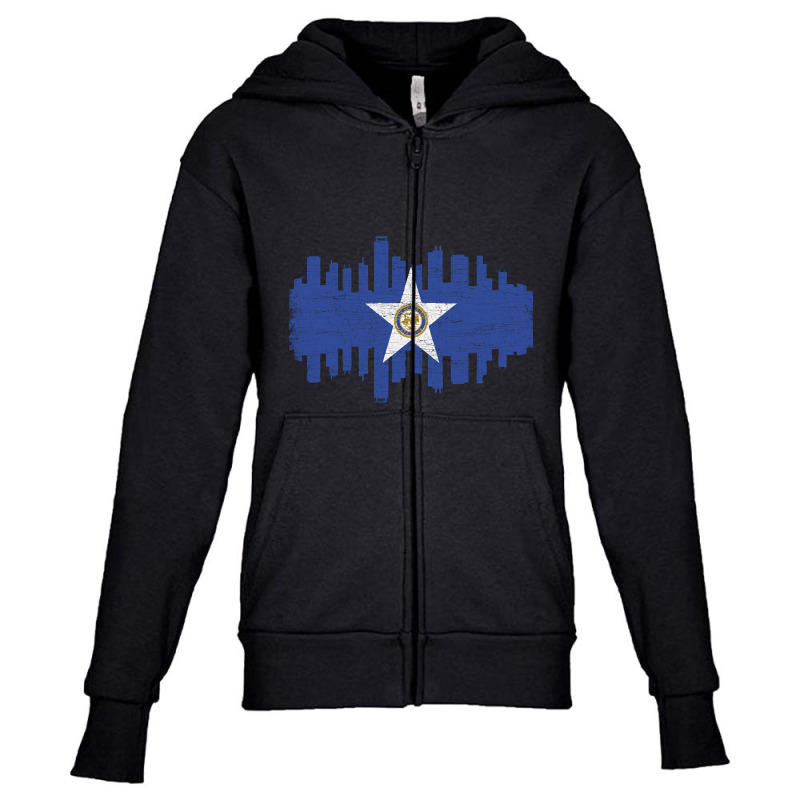 Limited Edition Houston City Flag Skyline Vintage Youth Zipper Hoodie by francismichaelj | Artistshot