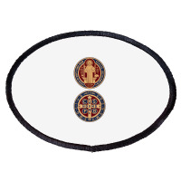 Saint Benedict Sacramental Medal Catholic T Shirt Oval Patch | Artistshot