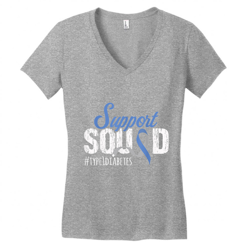 Type One Support Squad T1d Diabetes Awareness Blue Women's V-Neck T-Shirt by imelde | Artistshot