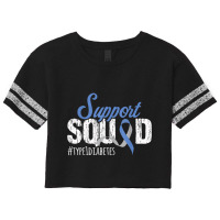 Type One Support Squad T1d Diabetes Awareness Blue Scorecard Crop Tee | Artistshot