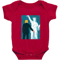 Political Trump Grabs Lady Liberty Baby Bodysuit | Artistshot