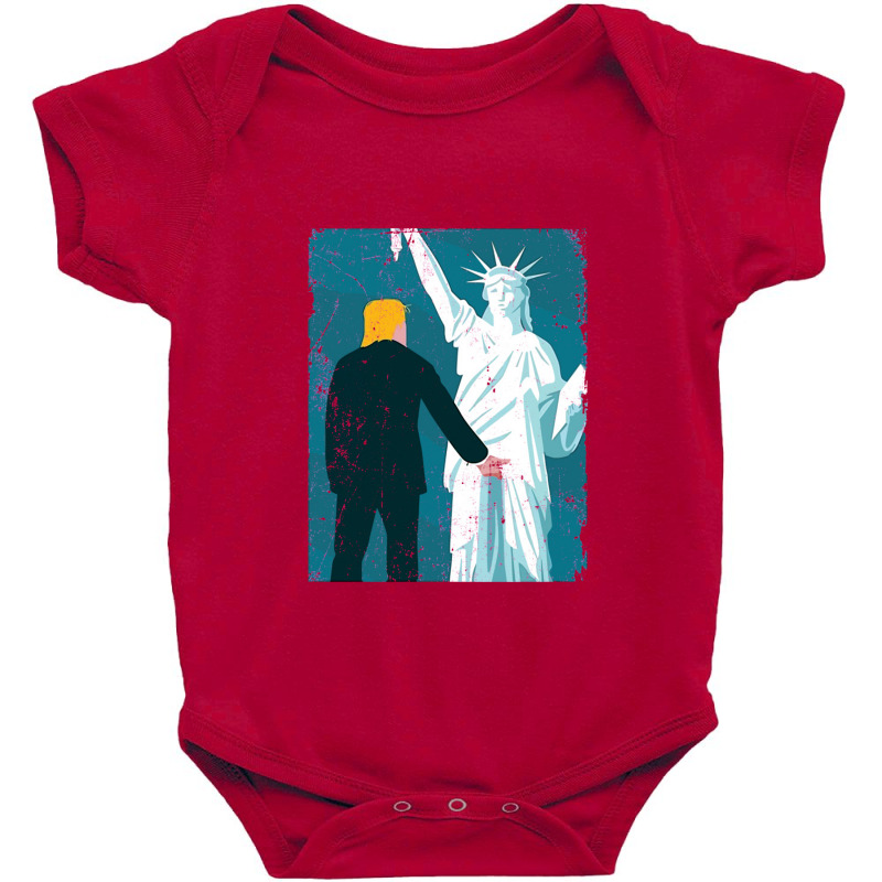 Political Trump Grabs Lady Liberty Baby Bodysuit | Artistshot