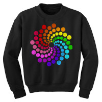 Dot Day Multicolors Hypnotising Spiral Of Rainbow Dots Youth Sweatshirt | Artistshot