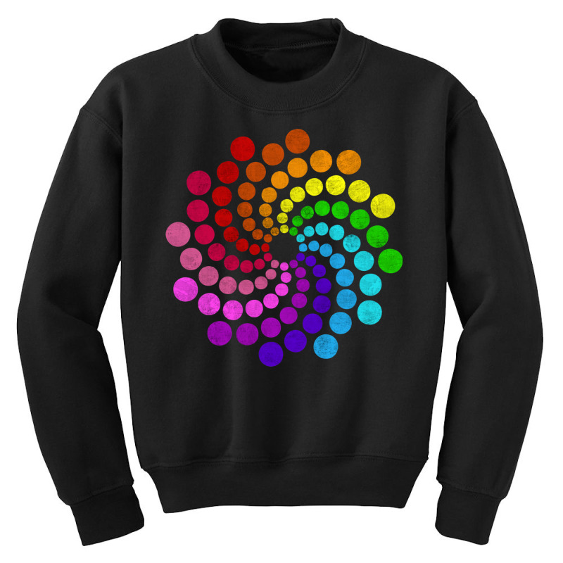 Dot Day Multicolors Hypnotising Spiral Of Rainbow Dots Youth Sweatshirt by SamsulArt | Artistshot