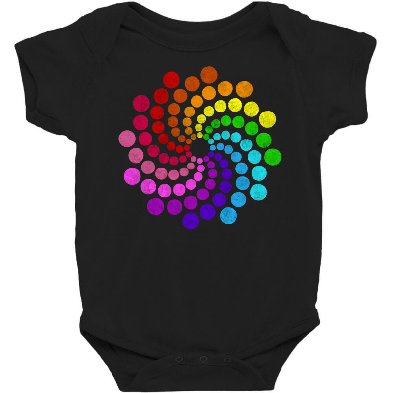 Dot Day Multicolors Hypnotising Spiral Of Rainbow Dots Baby Bodysuit by SamsulArt | Artistshot