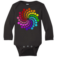 Dot Day Multicolors Hypnotising Spiral Of Rainbow Dots Long Sleeve Baby Bodysuit | Artistshot