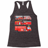 Types Of Fire Truck Toddler Boy Firefighter Trucks Racerback Tank | Artistshot