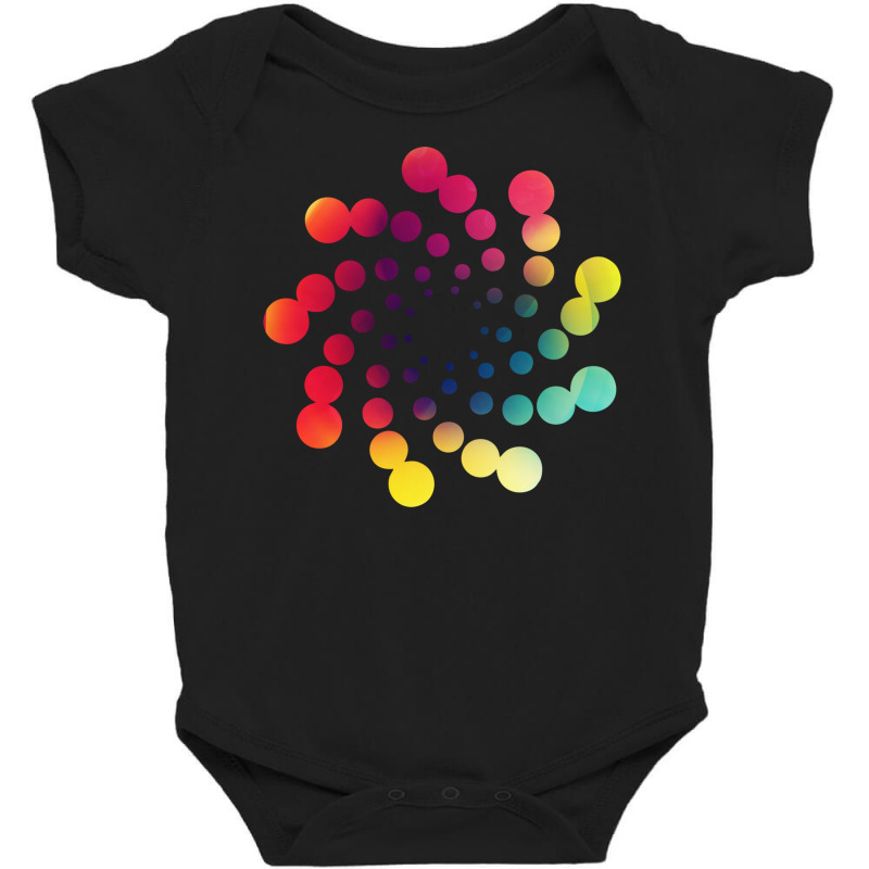 Dots Hurricane Colorful Hypnotizing Spiral Baby Bodysuit by SamsulArt | Artistshot