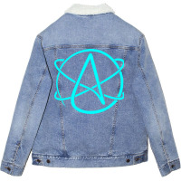 Atheist Symbol Aesthetic Unisex Sherpa-lined Denim Jacket | Artistshot