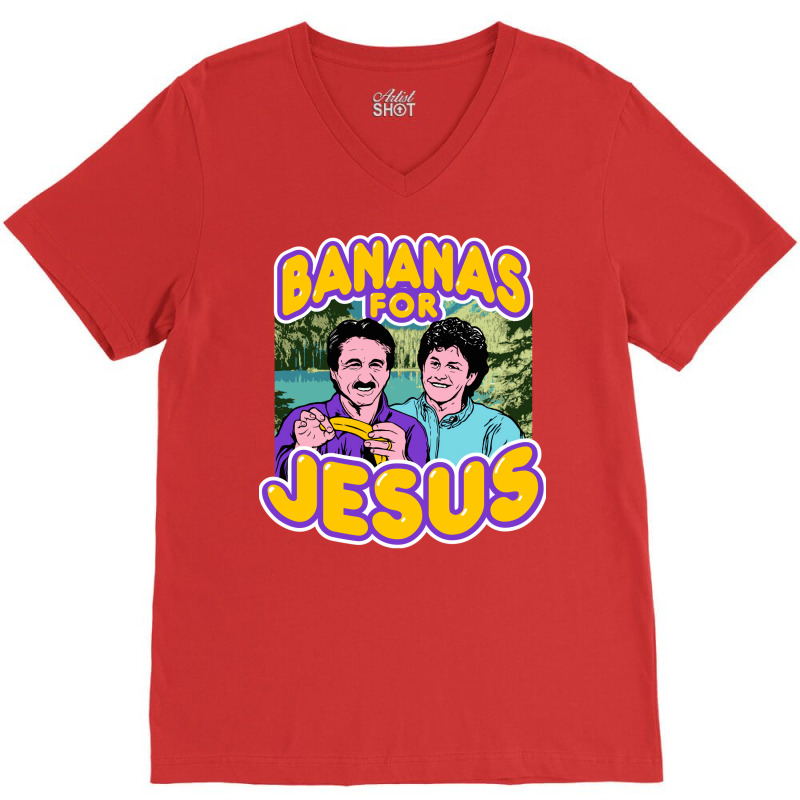 Bananas For Jesus Travel V-Neck Tee by wagnonninhp | Artistshot