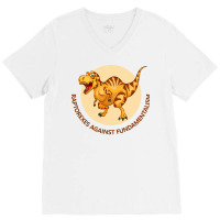 Free Thinking Club Raptorexes Against Fundalmental V-neck Tee | Artistshot