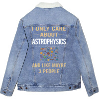 Funny 3 People Astrophysics Astrophysicist Blue Unisex Sherpa-lined Denim Jacket | Artistshot