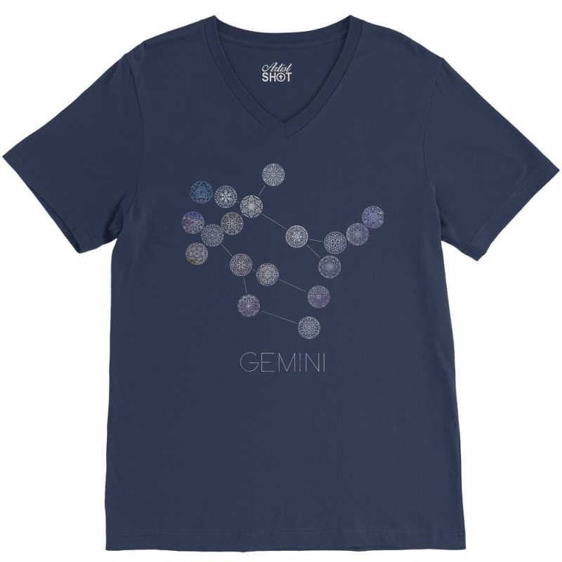 Gemini Constellation Mandalas Summer V-neck Tee | Artistshot