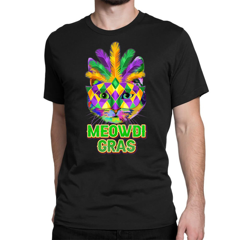 Meowdi Gras Mardi Gras Cat Mask Carnival Parade Pa Classic T-shirt by kimblejoettaefd | Artistshot