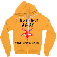 Just A Goat Satan Doesnt Exist Music Zipper Hoodie | Artistshot