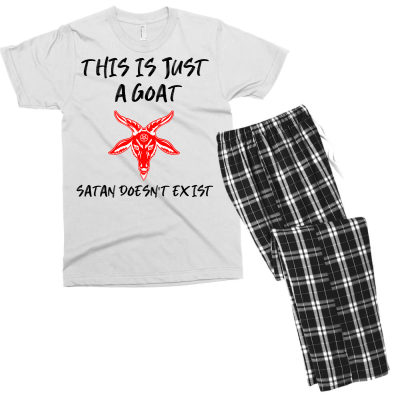 Just A Goat Satan Doesnt Exist Music Men's T-shirt Pajama Set | Artistshot