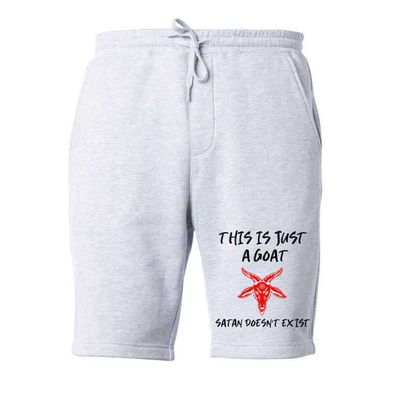 Just A Goat Satan Doesnt Exist Music Fleece Short | Artistshot