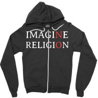 Imagine No Religion Green Zipper Hoodie | Artistshot