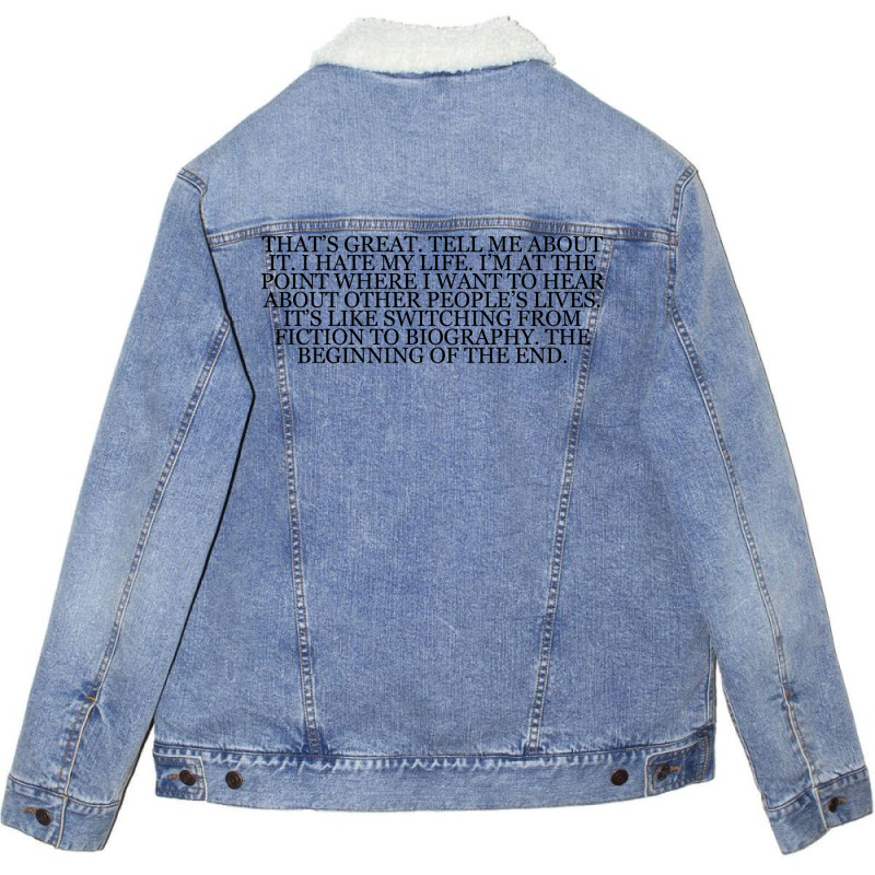 Don Delillo Love Quote Unisex Sherpa-Lined Denim Jacket by peishiseifule | Artistshot