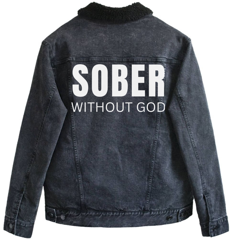 Sober Without God Hipster Unisex Sherpa-lined Denim Jacket | Artistshot