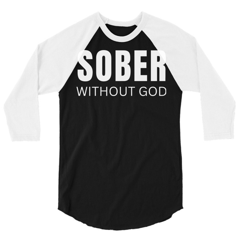 Sober Without God Hipster 3/4 Sleeve Shirt | Artistshot