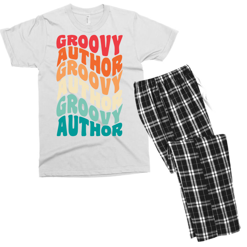 Groovy Author Vintage Retro 60s 70s 80s Vibes Gift Men's T-shirt Pajama Set by srbicatonadoj | Artistshot