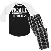 Novel In Progress Writers Gift Men's 3/4 Sleeve Pajama Set | Artistshot