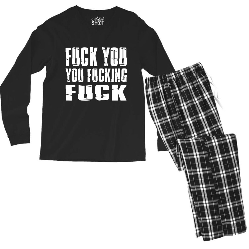 Fuck You Fucking Cool Sayings Hipster Men's Long Sleeve Pajama Set by skw art | Artistshot